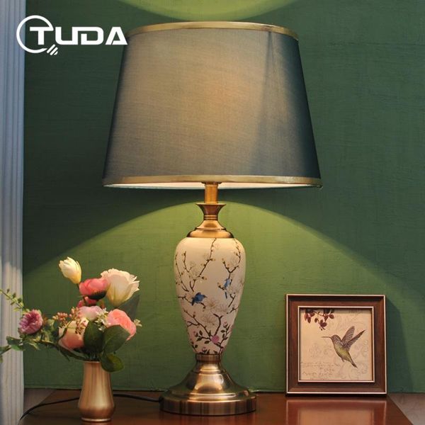 

table lamps tuda chinese style vintage plum blossom ceramic lamp for bedroom bedside american simple modern creative