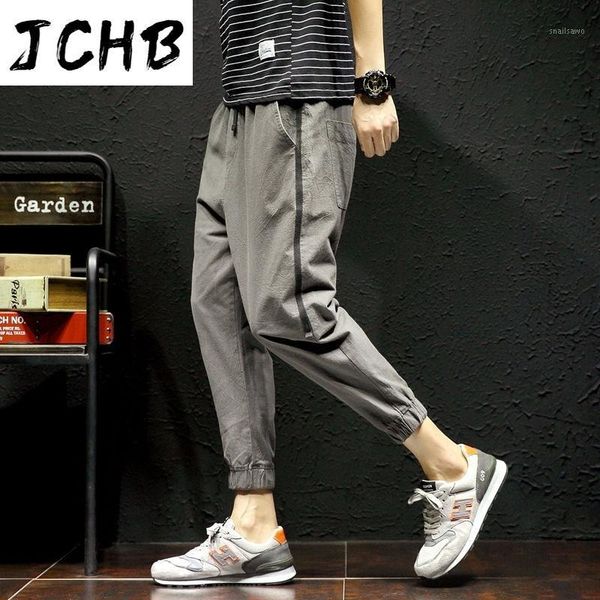 

men's pants cargo summer men joggers casual sport loose harem streetwear hip hop ankle length ninth trousers, Black