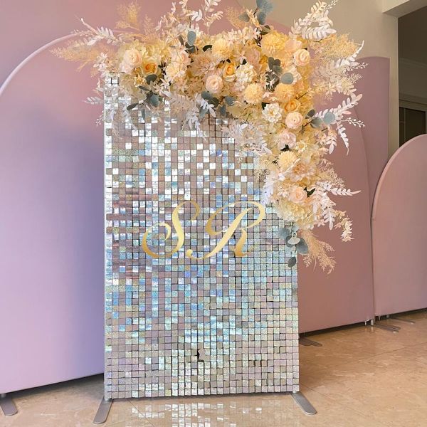 

party decoration shimmer wall color disco silver sequin panel clear grid back with clip for any occasion