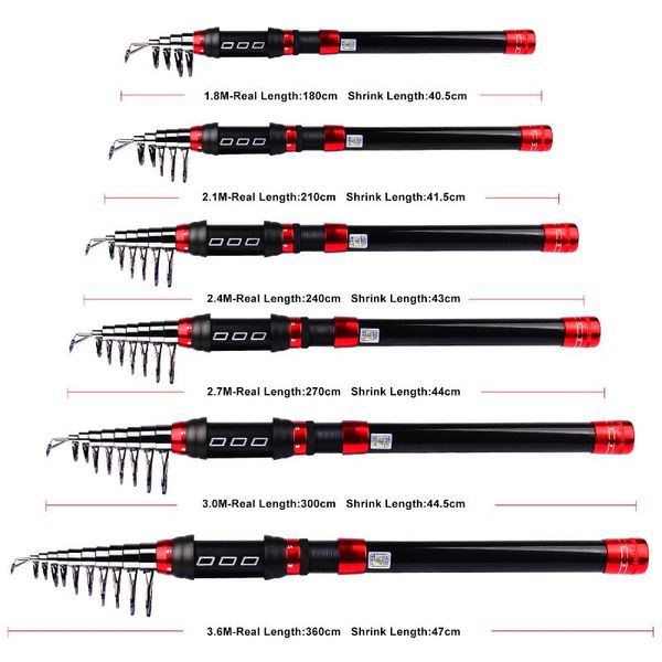 

boat fishing rods 1pcs rod 1.8-3.6m portable short section carbon fiber
