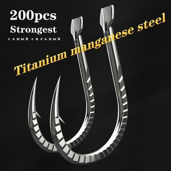 

fishing hooks 200pcs 2021 super powerful titanium alloy japan fishhooks carp needles saltwater barbed barbless assist hook
