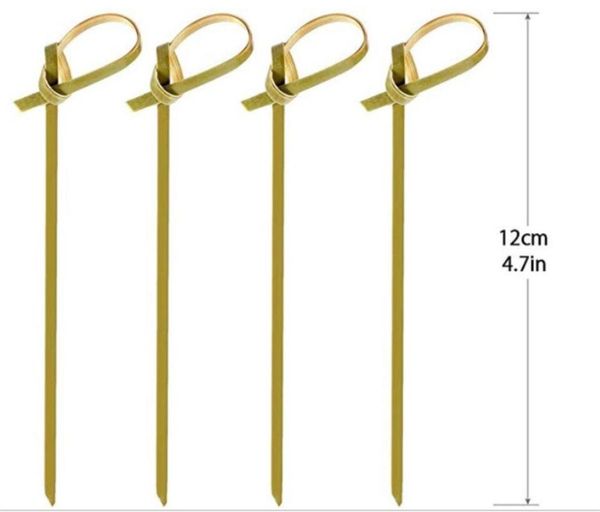 

forks 5pack/lot 100pcs/pack bamboo wood flower knot picks, skewers, 4.5 inches, perfect for cocktails and appetizers