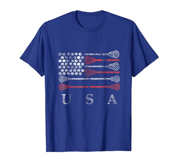 

'lacrosse american flag' artistic july 4th om shirt, White;black