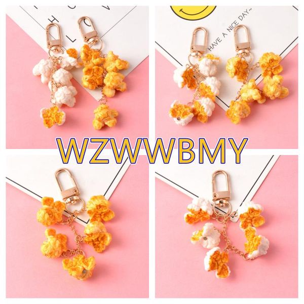 

keychains dayoff lovely popcorn keychain keyring for women girl jewelry simulated cute car key holder charm couple gift k89, Silver