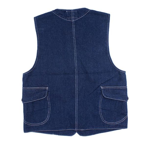 

men's vests multi-pocket denim vest mens safari style v-neck waistcoat casual loose vintage sleeveless jacket men, Black;white