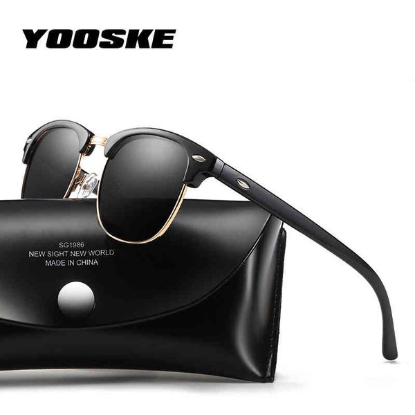 

yooske classic polarized sunglasses women men brand designer vintage square sun driving anti glare glasses mirror uv400, White;black