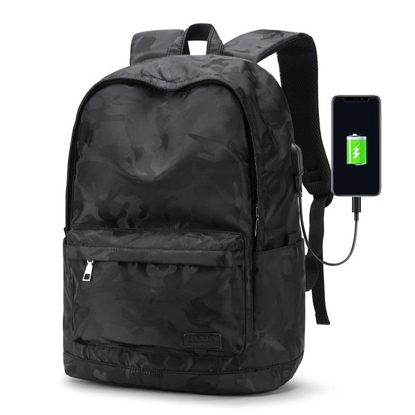 

backpack men's casual korean waterproof canvas travel simple fashion