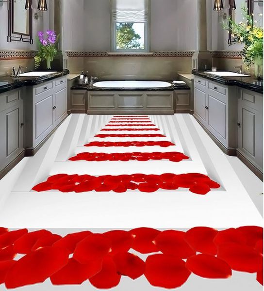 

wallpapers home decoration 3d floor painting wallpaper stairs rose pvc