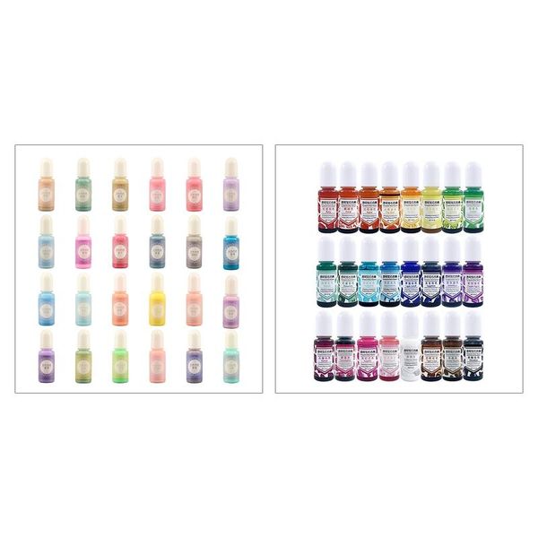 

gift sets 24 color large bottle 30ml resin pigment kit transparent epoxy uv coloring dye colorant fading resistance