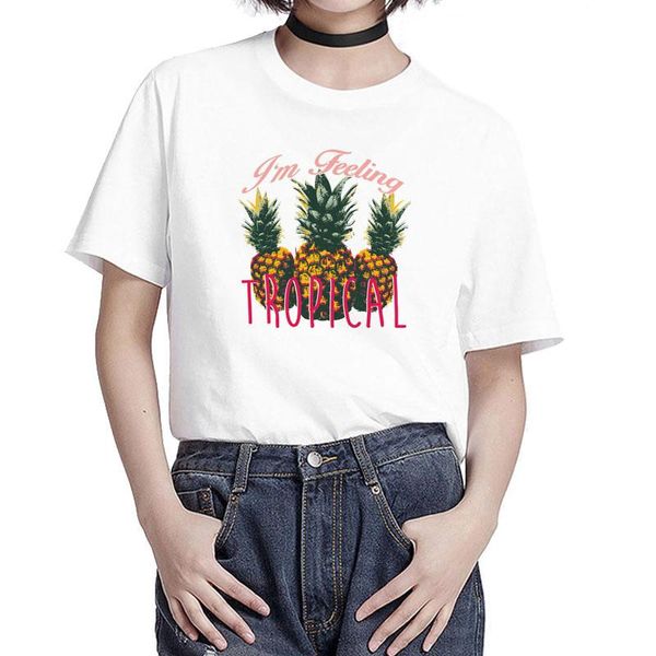 

women's t-shirt pineapple summer creative short sleeve women tees 31454, White