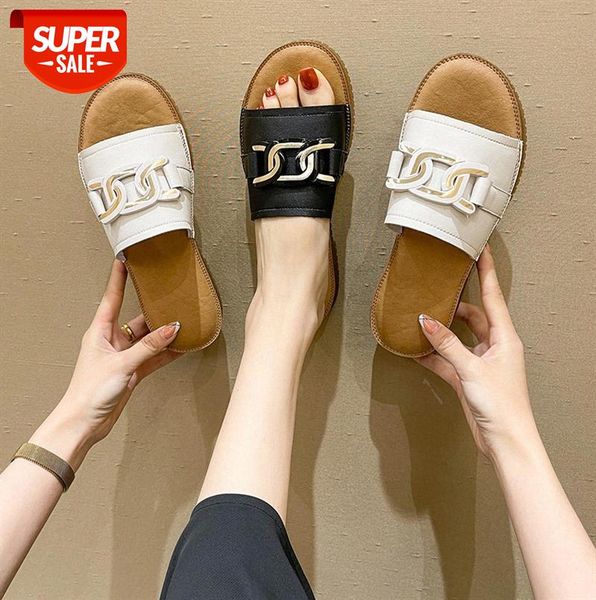 

one-word sandals and slippers women flat women's outer beach shoes #hc5i, Black