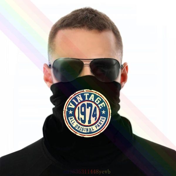 

scarves made in 1974 born 43rd year birthday age present gift headband scarf bandana neck warmer unisex, Blue;gray