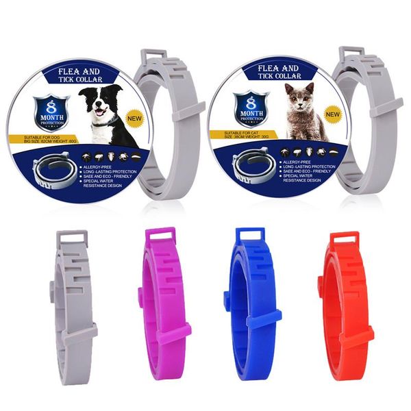 

dog collars & leashes 62cm/38cm flea collar dogs grey and tick for pet anti ticks mosquitoes cat