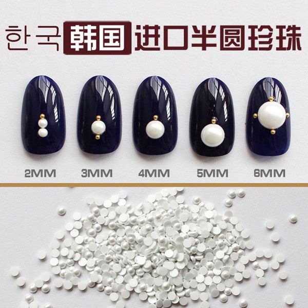 

500pcs pure white rhinestone half round ceramic fake pearl craft beads for diy jewelry scrapbook decoration nail art1, Silver;gold