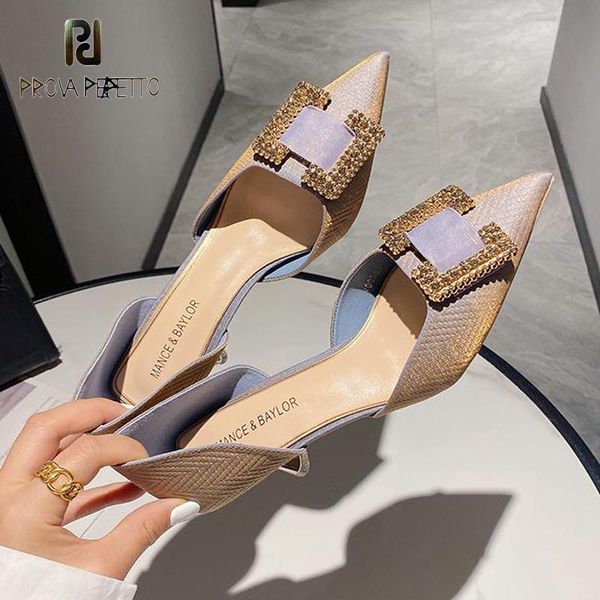 

dress shoes gradient blue pointed toe luxury crystal square buckle high heels summer ladies wedding bridesmaid stiletto pumps, Black