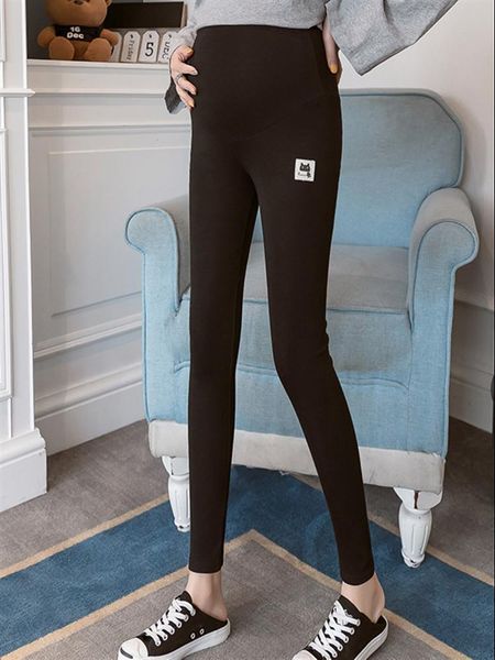 

poungdudu 2021 maternity pants for pregnant legging women clothes casual base soft slim adjustable waist stomach belly lift bottoms, White