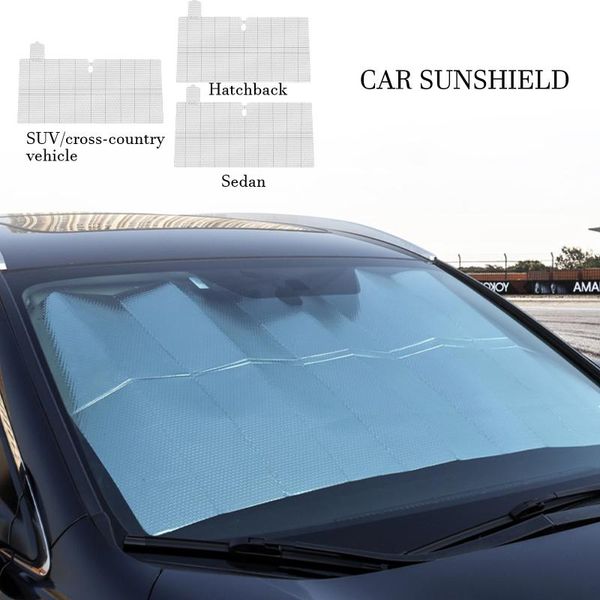

car sunshade 1pc universal portable front windshield folding thickened aluminum foil sunscreen anti-ultraviolet summer sun visor