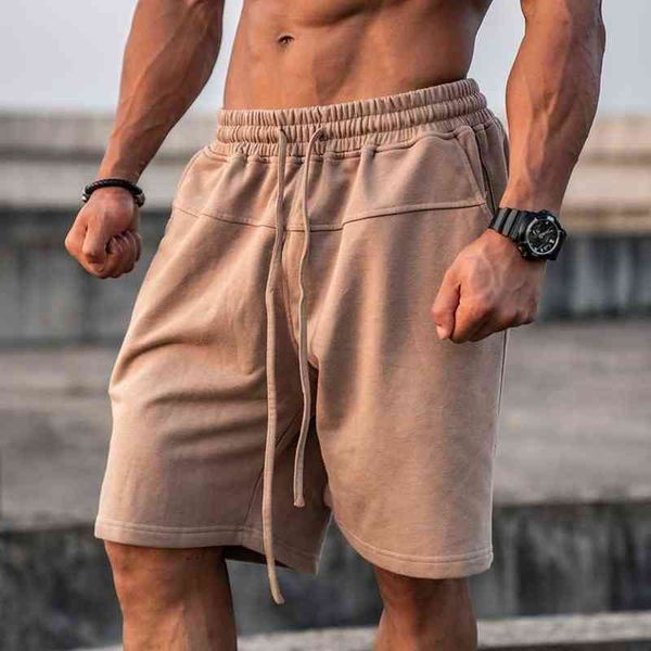 Gym Shorts Männer Workout Training Kurze Sportliche Elastische Taille Mode Böden Sport Tragen Fitness Lose Fit 2022 220312