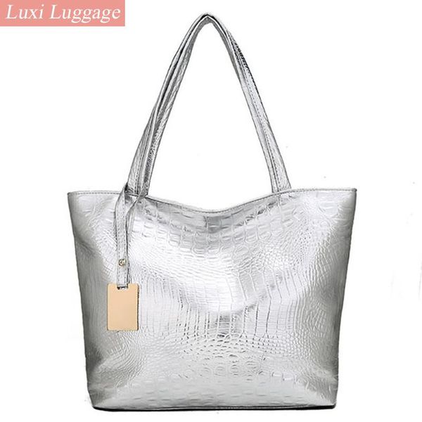

evening bags for women high capacity crocodile-pattern female pu shoulder shopping ladies hand
