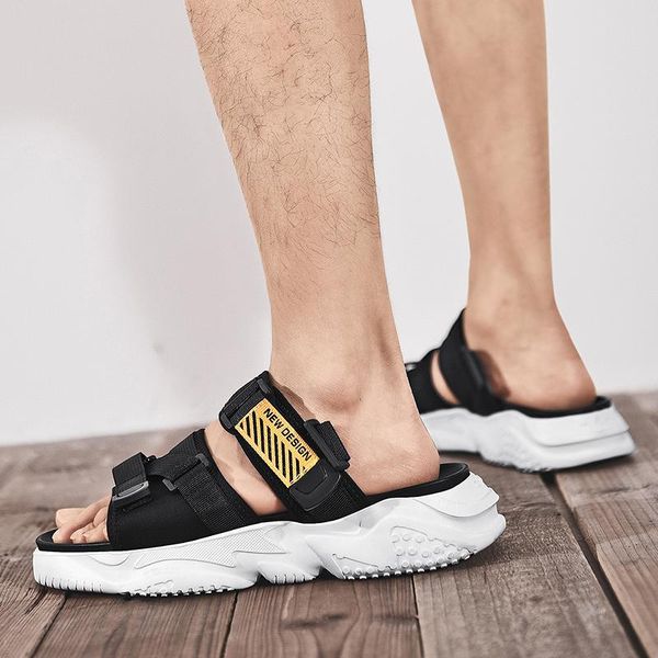 

sandals indoor cuire masculina rubber sandalet sandali sandale 2021 herren de verano athletic sandalia mens casa sport piel man, Black