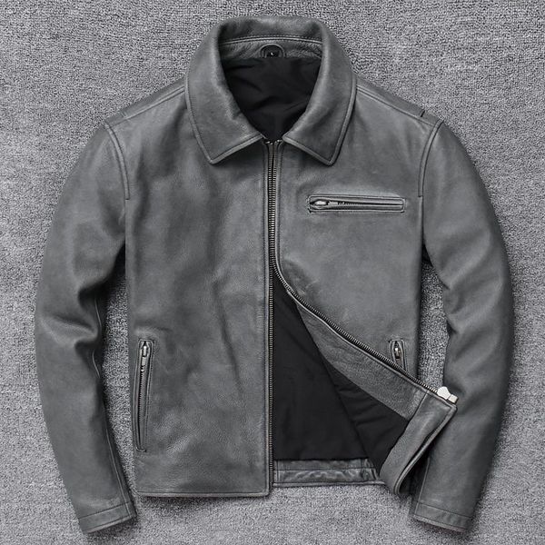 

men's leather & faux jacket men genuine layer mens sheepskin fur coat skull 2021, Black