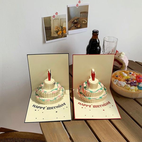 

greeting cards korean style three-dimensional cake card birthday gift blessing
