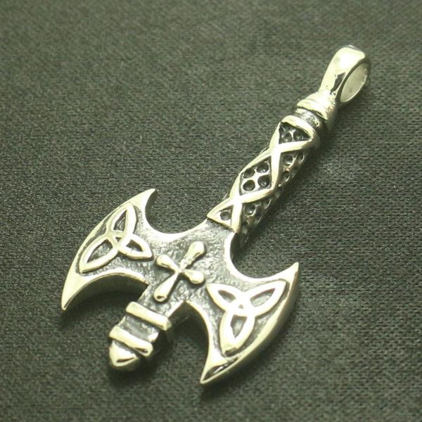 

pendants men boy 316l stainless steel cool viking axe pendant, Black