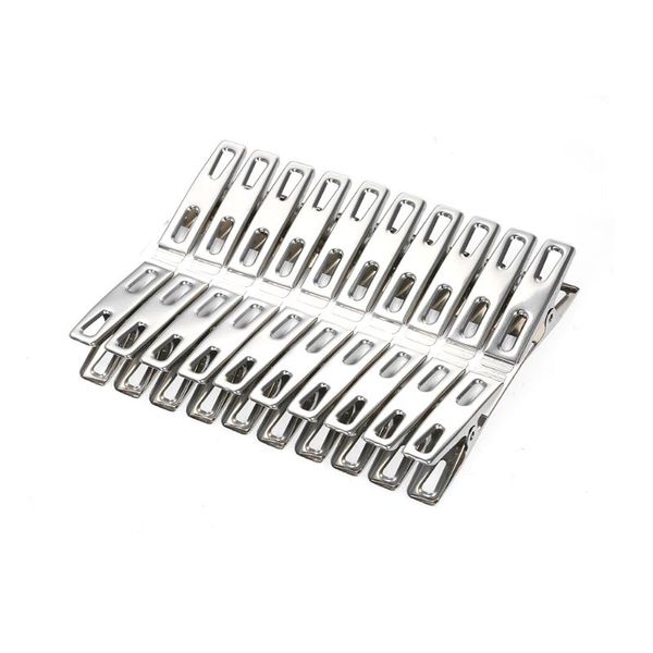 

clothing & wardrobe storage 20 pcs clothespins stainless steel clothes clips metal sealing clip household clothespin for school office stati