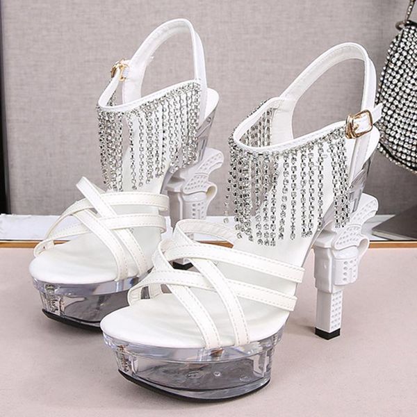 

high-heeled shoes european and american trendy fashion sandals large size 34-43 women's dress, Black