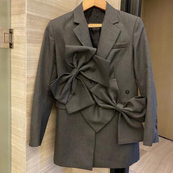 

women's suits & blazers french style elegant autumn bow notched blazer women collar loose ol small suit, White;black