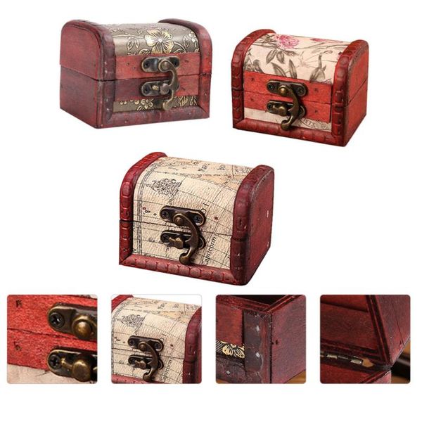 

gift wrap 3pcs retro style wooden gifts box creative wedding candy case packing