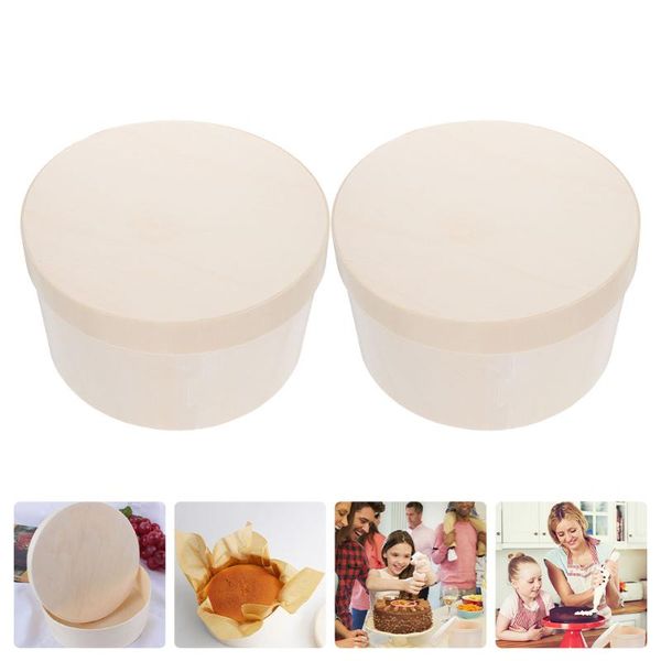 

gift wrap 2pcs round cheese cake boxes dessert packing practical storage