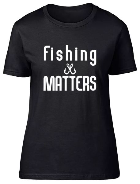 

fishing matters fitted womens ladies t shirt, White;black