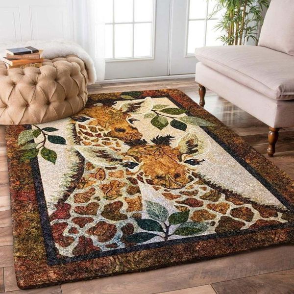 

carpets giraffe 3d printed carpet mat for living room doormat flannel print bedroom non-slip floor rug 02