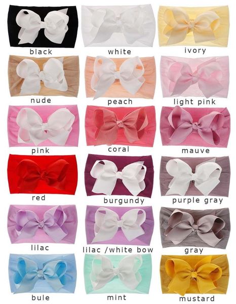 

hair accessories pudcoco girl headwear 0-6y soft baby girls kids toddler bow hairband headband turban big knot head-wrap, Slivery;white