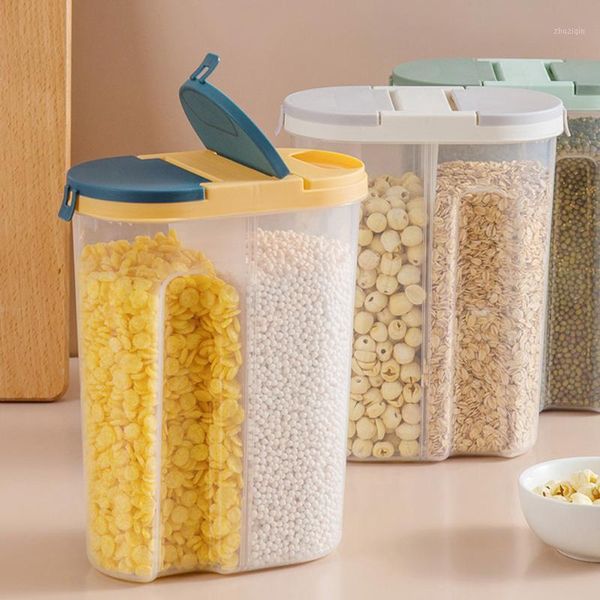 

storage bottles & jars transparent case dry cereal holder organizer household grain box flour saving bucket sealed can rice barrel