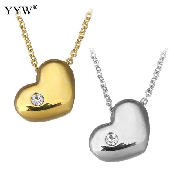 

fashion charm pendant & necklace choker for women stainless steel jewelry heart female gift chain necklaces, Silver