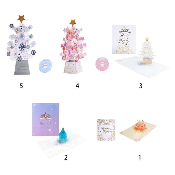 

-up christmas tree castle greeting cards birthday postcards invitations hx6d
