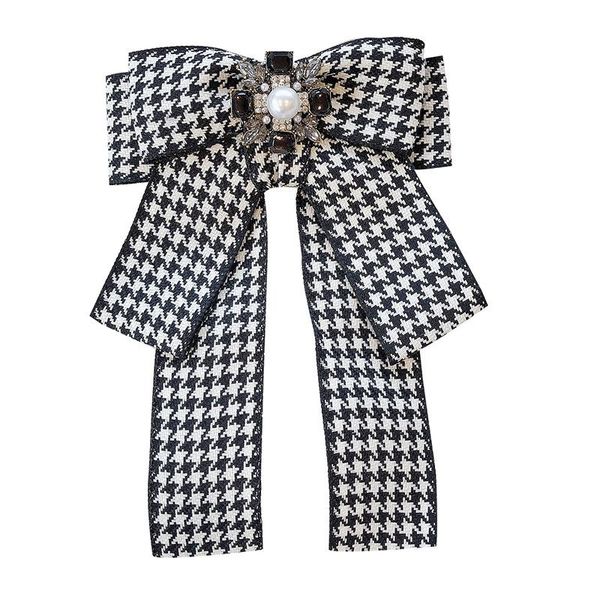 

korean cloth art bow tie brooch rhinestone necktie shirt collar neck tie bowknot brooches fashion jewelry for women accessories, Gray