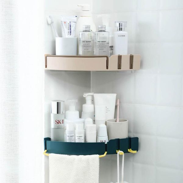 

bathroom storage & organization scorner torage rack shelf plastic shower caddy soap cosmetic shampoo holder with hook towel organizer