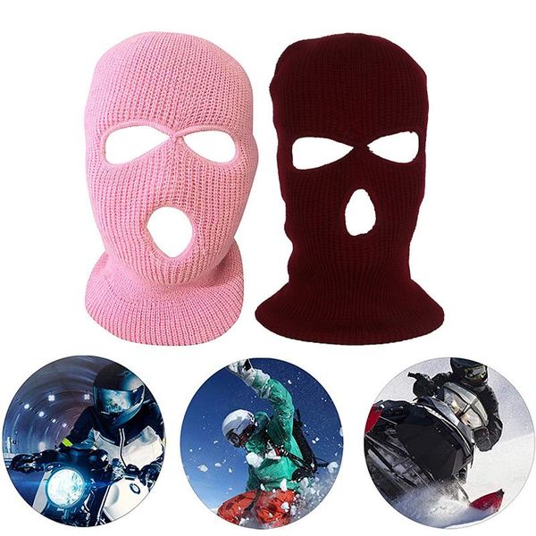 

ski full face cover balaclava skiing knit hat army tactical cs winter cycling beanie scarf warm outdoor hats, Black;white