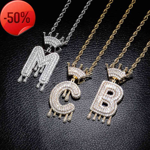 

crown letter hip hop pendant with zircon inlay, Silver