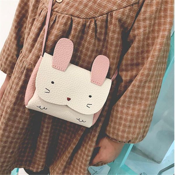 

girls pu coin purse bag wallet kids one shoulder small change baby, White