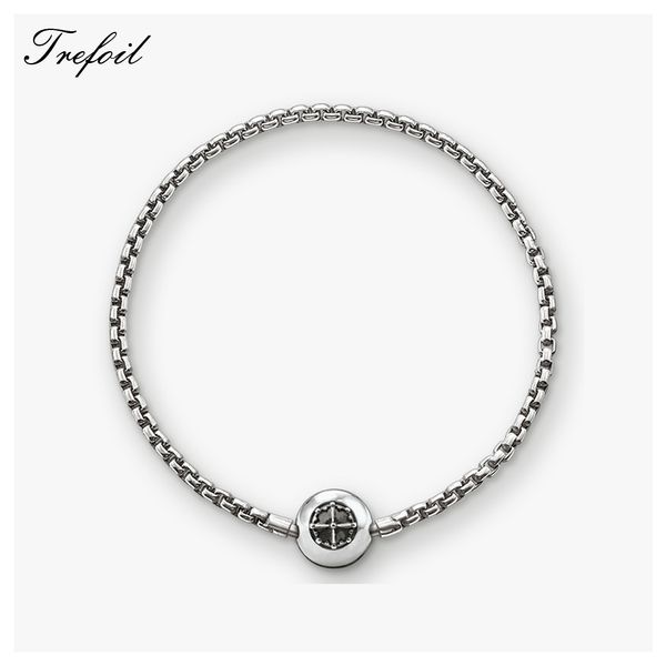 Bracciale catena a maglie con chiusura di sicurezza nascosta Gioielli di moda in argento sterling 925 Regalo alla moda per uomo ragazzo donna ragazza