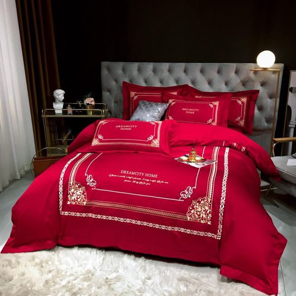 

bedding sets wedding double cotton set full  king quilt cover pillowcase flat bed sheet bedspreads home el bedclothes bedroom