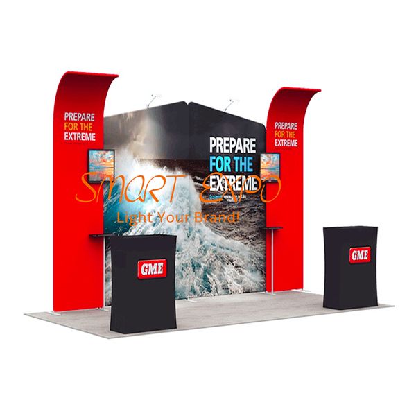 

advertising display racks for trade show with frame kits custom full color printed graphics carry bag