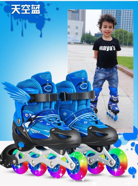 

single flash inline skates roller beginner adjustable size &
