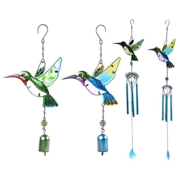 

decorative objects & figurines 2021 wind chimes aluminum hanging ornament home outdoor garden yard deco hummingbird chime hangs pendant