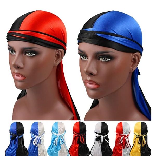 

women silky durag head wrap cap summer bandannas rag hat solid fashion scarves, Blue;gray