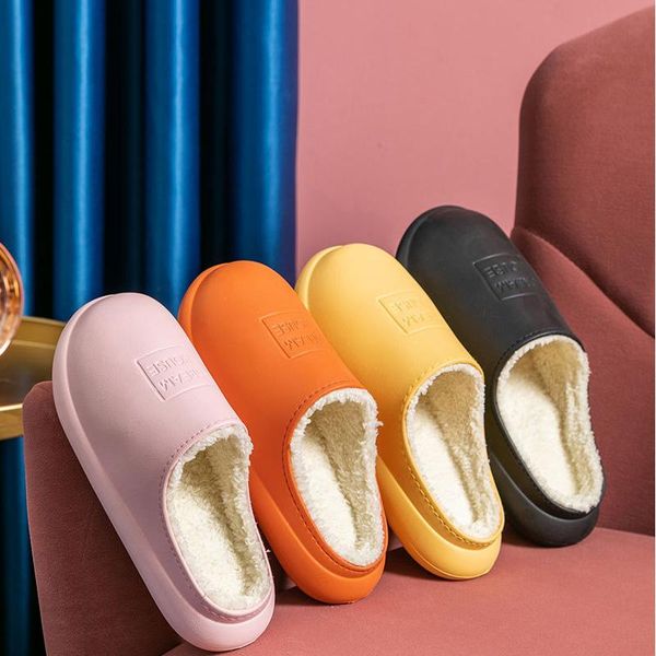

women slip on slippers ladies shoes short plush soft-soled indoor comfortable casual female footwear keep warm flat heel, Black